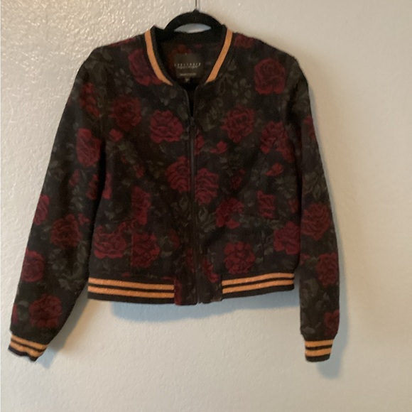 Sanctuary Black and Red Floral Bomber Jacket - Picture 7 of 7